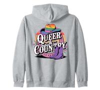 Western LGBTQ Queer e Country Rainbow Pride Felpa con Cappuccio