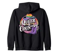 Western LGBTQ Queer e Country Rainbow Pride Felpa con Cappuccio
