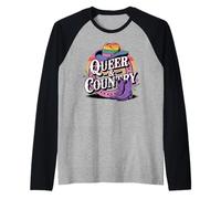 Western LGBTQ Queer e Country Rainbow Pride Maglia con Maniche Raglan