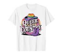 Western LGBTQ Queer e Country Rainbow Pride Maglietta
