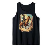 Western Raccoon Cowboy Cavallo Bandito Sceriffo Grafica Vintage Canotta