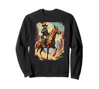 Western Raccoon Cowboy Cavallo Bandito Sceriffo Grafica Vintage Felpa