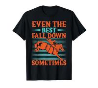 Western Rider Even The Best Fall Down Cowgirl Rodeo Maglietta
