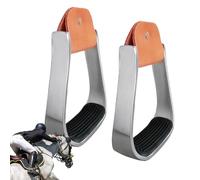 Western Stirrups, alluminio cushioned Tack with 4.72 Inches Inner Width, Safety Horse Riding Stirrup, for Stall Statable Pasture Farm Ranch Work Training Competition Trail Leisure Riding, Silver
