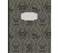 Western-Themed Notebook with grid Pages - 7.5 x 9.25, 100 Pages - Wild West Cowboy Design