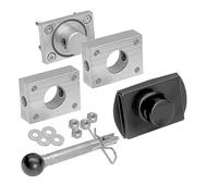 Westfalia - Sistema di piastre intercambiabili per piastre di avvitamento e innesti - con sacchetto a vite M10 x 130 per piastra di base sul veicolo trainante o gancio di traino 95 - 105 mm