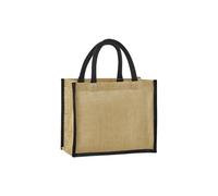 Westford - Borsa tote midi in iuta naturale inamidata - Borsa tote naturale/nera - Borsa per uomo e donna - Borsa shopper taglia unica, borsa da viaggio, borsa da palestra ", Naturale/nero., 30 x 30 x