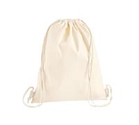 Westford Mill Unisex Premium cotone Semplice Gymsac (W210) - sport Picnic Zaino - Naturale