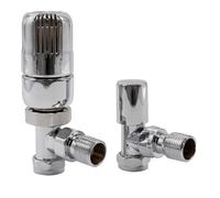 Westherm Classic TRV - Set di valvole termostatiche per termosifone e detentore per riscaldamento, 15 mm, confezione da 2