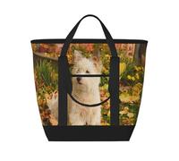Westie Autumn West Highland White Terrier Cani,Borsa porta pranzo grande capacità isolata per donne e uomini, lavoro, picnic, viaggi