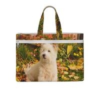 Westie Autumn West Highland White Terrier Cani,Borsa portadocumenti in tela con cerniera, borsa a mano, valigetta per scuola e ufficio