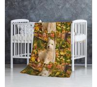 Westie Autumn West Highland White Terrier Cani,Coperta morbida, calda, anti-pilling, in flanella, peluche, 76 x 127 cm
