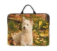 Westie Autumn West Highland White Terrier Cani, Custodia per laptop da 14 pollici, borsa per notebook, custodia per laptop, valigetta con maniglia