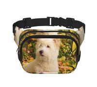Westie Autumn West Highland White Terrier Cani, Marsupio quadrato a doppio strato, borsa da viaggio, marsupio casual