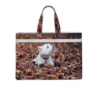 Westie Bokeh West Highland White Terrier Cani,Borsa portadocumenti in tela con cerniera, borsa a mano, valigetta per scuola e ufficio