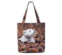 Westie Bokeh West Highland White Terrier Cani,Borse della spesa riutilizzabili, borse per la spesa, borsa a tracolla in tela di grande capacità