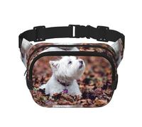 Westie Bokeh West Highland White Terrier Cani, Marsupio quadrato a doppio strato, borsa da viaggio, marsupio casual