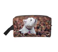 Westie Bokeh West Highland White Terrier Cani Organizer per cosmetici di grande capacità, Borsa da viaggio per il trucco da donna