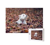 Westie Bokeh West Highland White Terrier Cani,Puzzle in legno da 300 pezzi per famiglie, per adulti e adolescenti, decorazioni per la casa