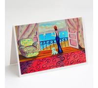 Westie con mamma e vista Biglietti d'auguri e buste Confezione da 8