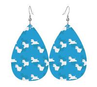 Westie Dogs Pattern Orecchini Da Donna Divertenti Orecchini In Pelle Moda Orecchino In Pelle Per Tutti I Giorni Donne Carnevale