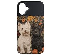 Westie e Scottie in William Morris Style Garden Custodia per iPhone 16 Plus
