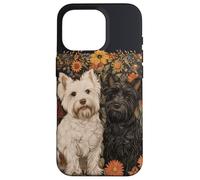 Westie e Scottie in William Morris Style Garden Custodia per iPhone 16 Pro