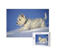 Westie Winter West Highland White Terrier Cani,Puzzle in legno da 300 pezzi per famiglie, per adulti e adolescenti, decorazioni per la casa