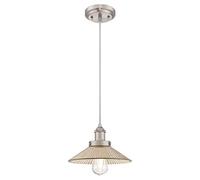 Westinghouse 6338840 Lampada a Sospensione per Interni Monoluce, Nichel Spazzolato