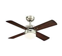 (TG. 90x37,5cm) 72417 Ventilatore da soffitto in nichel spazzolato per interni d