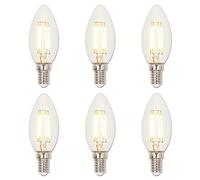 Westinghouse Lighting 5712920 - Lampadina LED a filamento trasparente dimmerabile da 4,2 watt (equivalente a 40 watt) C35, base E14, confezione da 6 pezzi