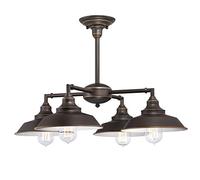 Westinghouse Lighting 63433 - Apparecchiatura da soffitto per montaggio semi-rasente/lampadario Iron Hill da interno a quattro luci, finitura in bronzo lucidato a olio con punti brillanti