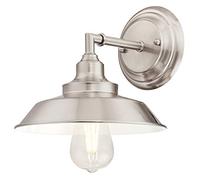Westinghouse Lighting 63543 - Apparecchiatura da parete da interno Iron Hill a una luce, finitura in nichel spazzolato