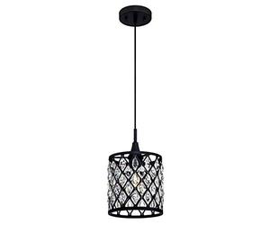 Westinghouse Lighting 63627 Apparecchio di illuminazione a sospensione a luce singola da interno, finitura in nero opaco con cristalli