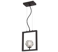 Westinghouse Lighting 63674 - Lampada a sospensione da interno Zoa a una luce, finitura in bronzo duro spazzolato opaco con vetro cristallo