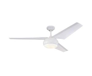 Westinghouse Lighting 72264 - Ventilatore da soffitto LED contemporaneo Madeline con luce e telecomando, 142 cm, finitura bianca, vetro opalino smerigliato
