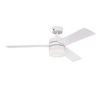 Westinghouse Lighting 72271 - Ventilatore da soffitto LED moderno Alta Vista con luce e telecomando, 122 cm, finitura bianca, vetro opalino smerigliato