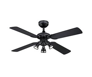 Westinghouse Lighting 73061 Princess Euro, ventilatore da soffitto tradizionale con luce, 105 cm, finitura in grigio canna di fucile, tre faretti