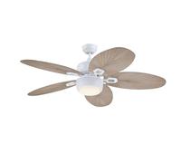 Westinghouse Lighting 7316440 - Ventilatore da soffitto tradizionale per esterni/interni Oasis bianco opaco da 132 cm, lampada con vetro smerigliato opale