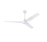 Westinghouse Lighting 7316740 - Ventilatore da soffitto interno tradizionale Industrial con telecomando, 142 cm, bianco opaco, motore DC