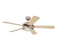 Westinghouse Lighting 78182 Comet 132 cm ventilatore a soffitto per interni a cinque pale, finitura titanio con vetro opalino effetto ghiaccio