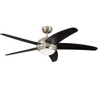 Westinghouse Lighting Ventilatore da soffitto Bendan 72557 132 cm con luce singola e cinque pale, finitura cromata satinata con vetro opalino satinato [classe energetica G]