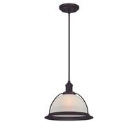 Westinghouse Luce a Sospensione Retro Olio Gommato Bronzo E Latteo Con 1 Lampada
