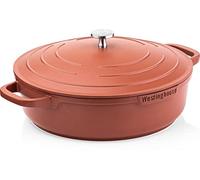 Westinghouse PERFORMANCE SERIES WCCC0095L28OR - Padella con coperchio per tutti i piani cottura e utilizzabile in forno, con supporto per manici, colore rosso, 28 cm