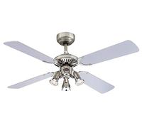 Westinghouse Ventilatore a Soffitto Princess Euro GU10, Finitura in Peltro Nero/Cromo, Pale in Argento/Grafite, metallo