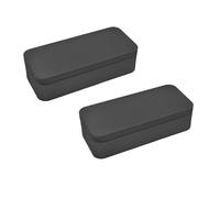 WESTKAIBA 2 scatole in peltro in metallo, grandi contenitori per soldi, monete, caramelle, chiavi, 6,0 x 2,6 x 1,6 pollici, colore nero