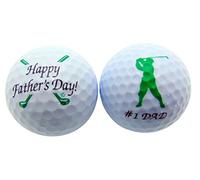 Westman Works Happy FATHER' S DAY Golf Ball Gift Pack (set di 2 diverse palle) per Dad o nonno, Green Golfer Dad, Green Golfer Dad