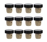 Westmark 12 tappi per bottiglie di vino, liquori, olio o aceto, sughero naturale/plastica, marrone chiaro/nero, 482020E4