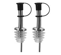 Westmark 2 Beccucci per Bottiglie di Liquori e Olio, con Tappo ad Anello, Metallo/Acciaio Inossidabile/Plastica, Tappi in Silicone, Inox Standard, Argento/Nero/Trasparente, 45332280