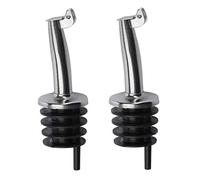 Westmark 2 Beccucci per Bottiglie di Liquori, Olio e Aceto, Metallo/Acciaio Inossidabile, Tappi in Plastica, Inox Gastro, Argento, 46822280